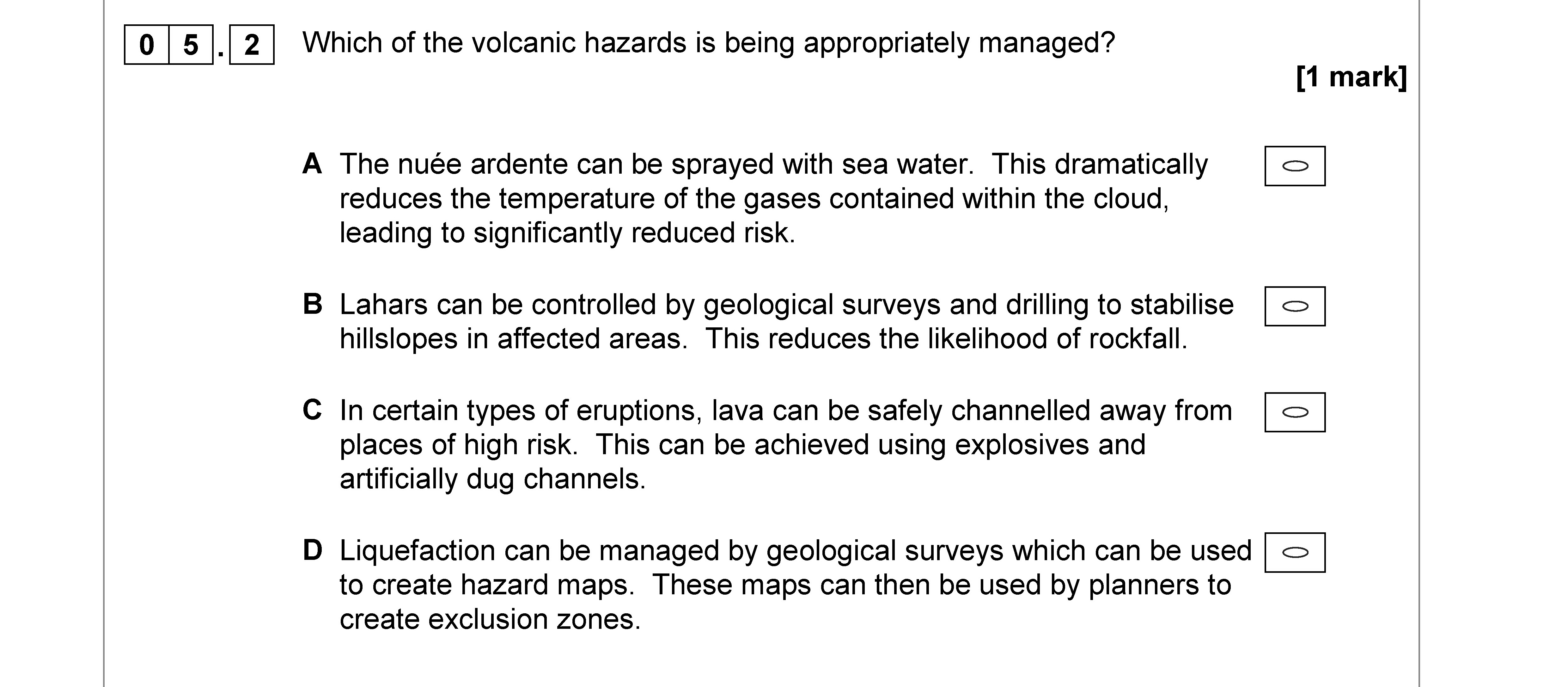 Which-of-the-volcanic-hazards-is-being-appropriately-managed?--A-The-nuée-ardente-can-be-sprayed-with-sea-water-AQA-A-Level Geography-Question 5-2018-Paper 1.png